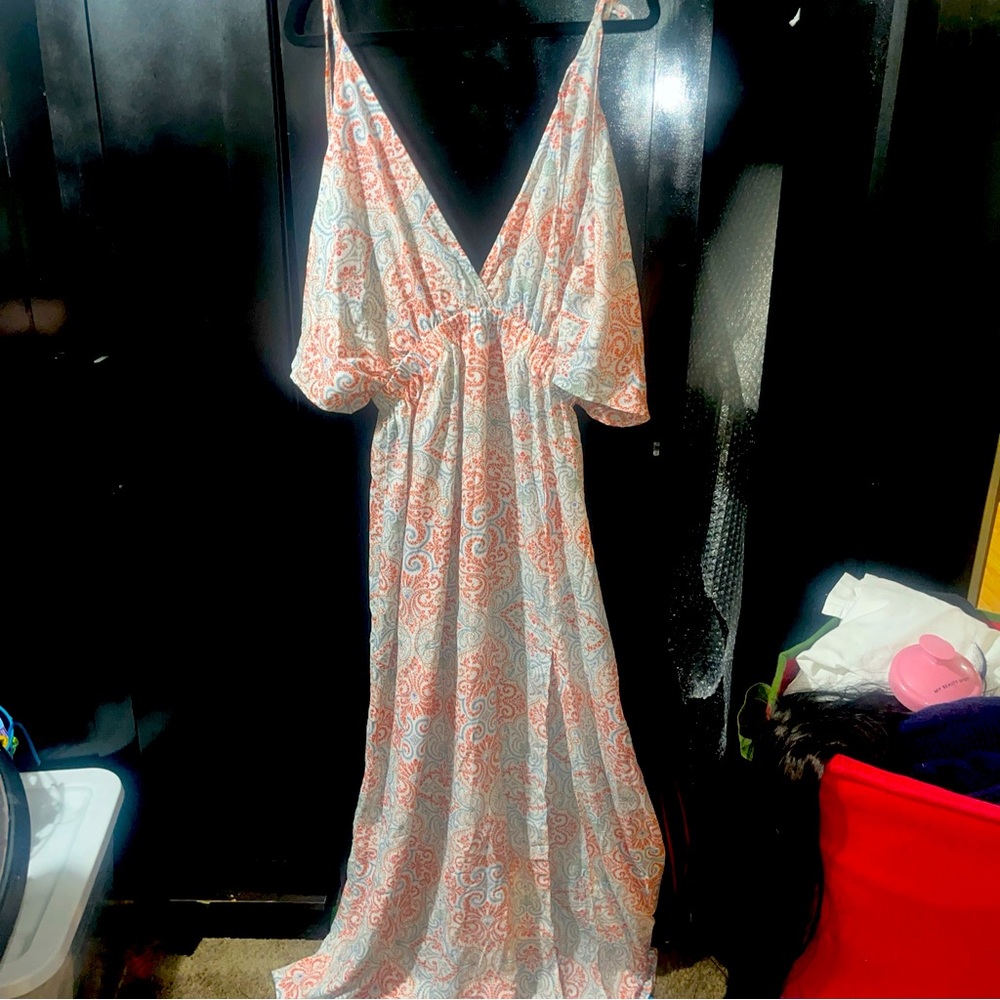 NWT Large Cupshe Haisley print long dress with adjustable straps